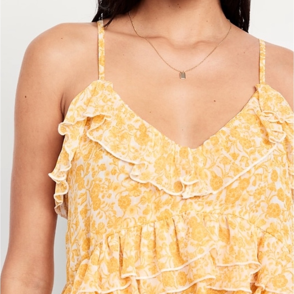 Strappy Ruffled Chiffon Top - Picture 6 of 7
